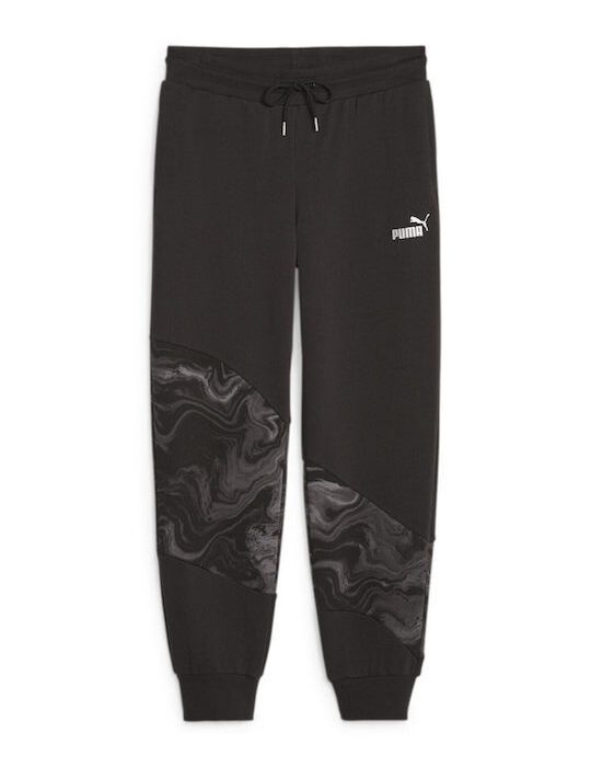 Puma Power Marble Sweat Γυναικείο Παντελόνι Φόρμας με Λάστιχο 677203-01