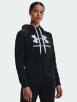 Under Armour Rival Fleece Logo Γυναικείο Φούτερ Κουκούλα 1356318-001 - Image 2