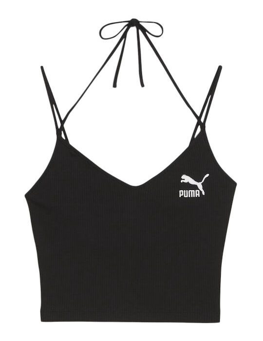 Puma Classics Ribbed Crop Top Γυναικείο Κροπ με Τιράντες 624255-01