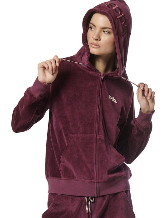 Body Action Velour Hoodie Jacket Γυναικεία Ζακέτα Βελουτέ με Κουκούλα 071319-13