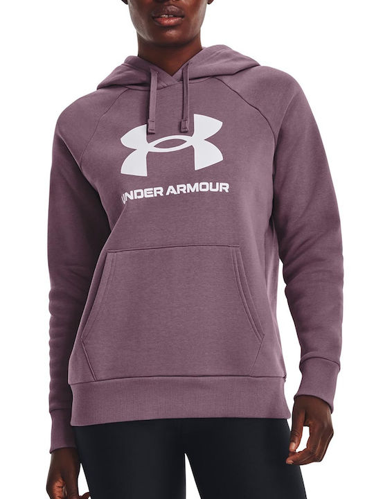 fixedratio_20231205103933_fae3c776 Under Armour Rival Fleece Big Logo Hoodie Γυναικείο Φούτερ Κουκούλα 1379501-500 - Image 1