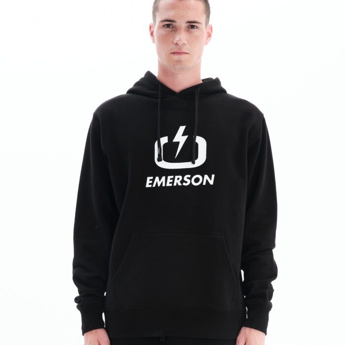 Emerson Big Logo Hooded Sweat Ανδρικό Φούτερ Κουκούλα 212.EM20.011-Black/White