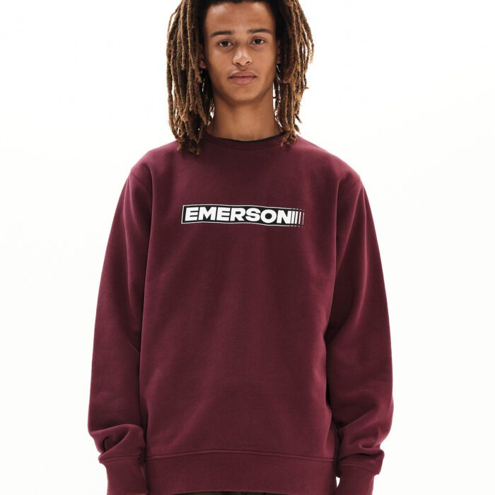 Emerson Logo Hoodie Ανδρικό Φούτερ Λαιμόκοψο 222.em20.111-Wine