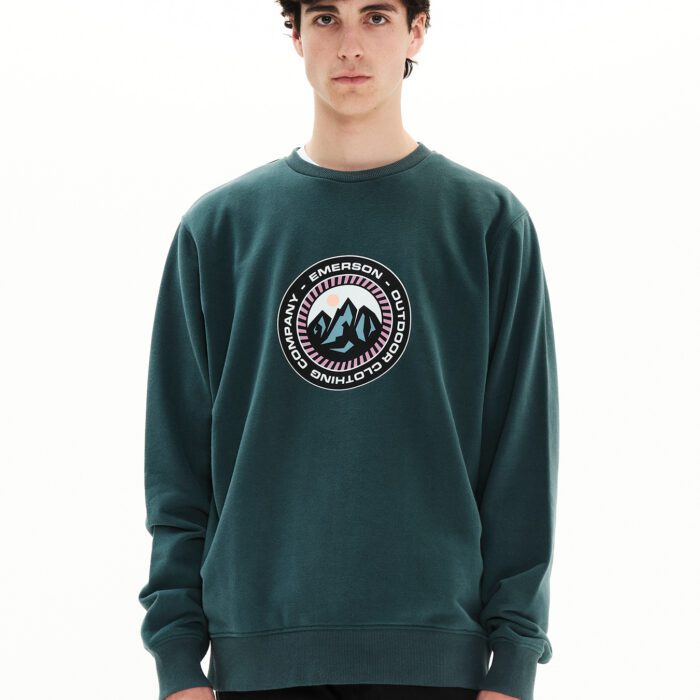 Emerson Neckline Sweat Ανδρικό Φούτερ Λαιμόκοψο 222.EM20.15-Green
