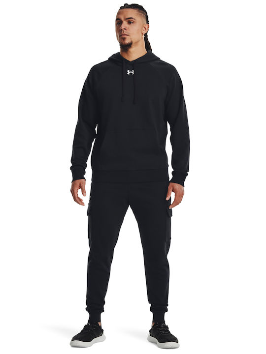Under Armour Rival Fleece Cargo Jogger Ανδρικό Παντελόνι Φόρμας Με Πλαινή Τσέπη 1382134-001 - Image 4