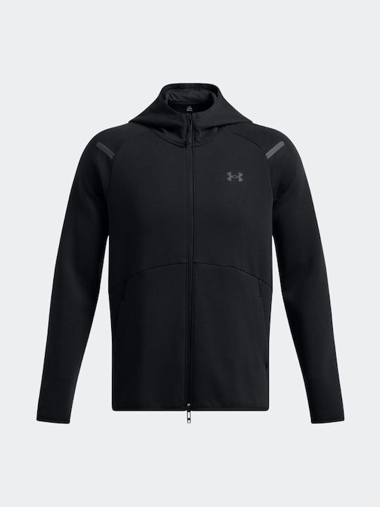 under_armour_ua_unstoppable_andriki_fouter_zaketa_me_koukoula_mayro_1389352_001.3 Under Armour Unstoppable Fleece Full-Zip Hoodie Ανδρική Ζακέτα Με Κουκούλα 1389352-001 - Image 1