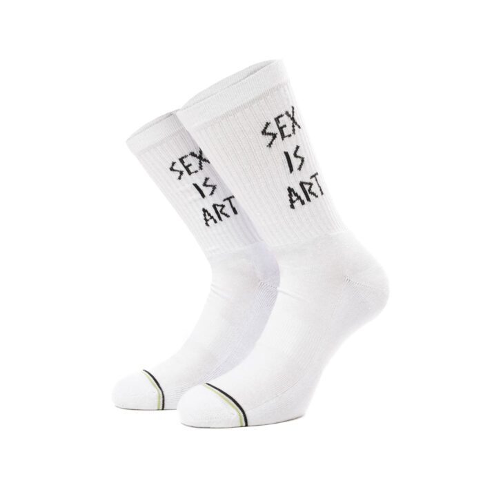 Bee Unusual “Sex is Art” Socks Unisex Κάλτσες AS-240120-White