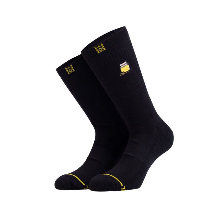 Bee Unusual “Honey” Premium Black Socks Unisex Κάλτσες AS-240122-Black
