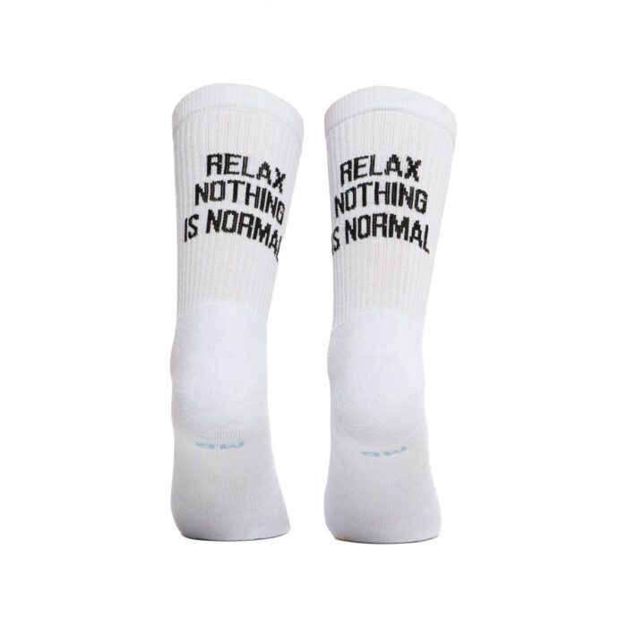 Bee Unusual “Relax Nothing is Normal”  Socks Unisex Κάλτσες AS-245006-White
