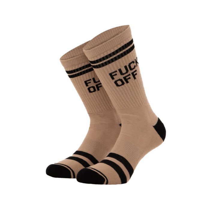 Bee Unusual “Fck Off”  Socks Unisex Κάλτσες AS-245025-Beige