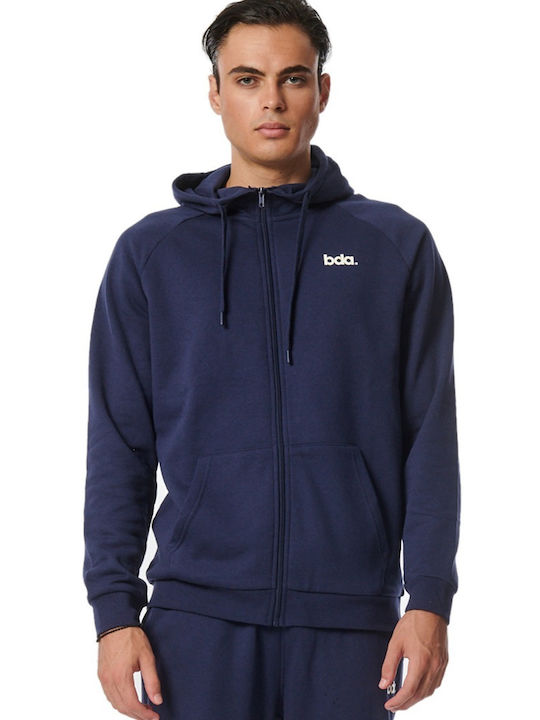 body_action_andriki_fouter_zaketa_me_koukoula_kai_tsepes_mple_073315_04. Body Action Full-Zip Hoodie Fleece Ανδρική Ζακέτα με Κουκούλα 073315-04-Navy - Image 1