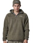 Body Action Half-Zip Sherpa-Fleece Hoodie Ανδρικό Φούτερ Κουκούλα 063419-07E-Shadow Green