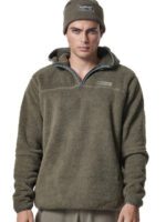 Body Action Half-Zip Sherpa-Fleece Hoodie Ανδρικό Φούτερ Κουκούλα 063419-07E-Shadow Green