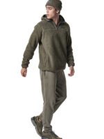 Body Action Half-Zip Sherpa-Fleece Hoodie Ανδρικό Φούτερ Κουκούλα 063419-07E-Shadow Green - Image 3