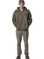 Body Action Half-Zip Sherpa-Fleece Hoodie Ανδρικό Φούτερ Κουκούλα 063419-07E-Shadow Green - Image 6