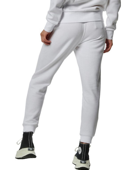Body Action Fleece Skinny Joggers Γυναικείο Παντελόνι Φόρμας 021334-02-White - Image 3