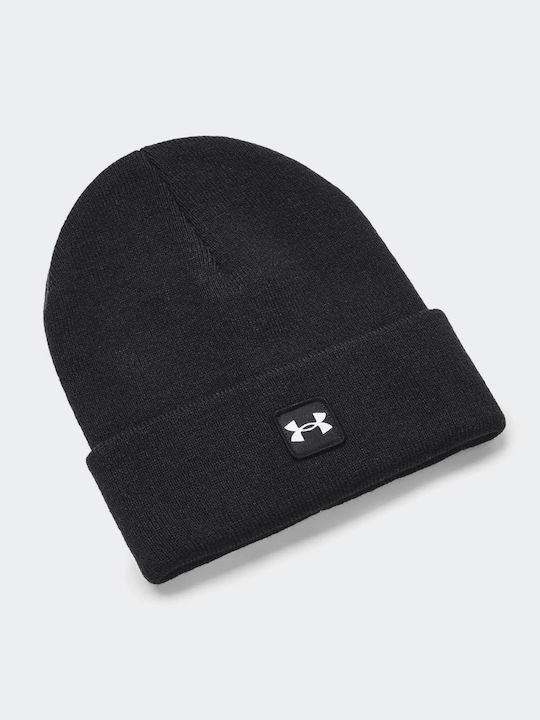 under_armour_halftime_beanie_andrikos_skoufos_plektos_se_mayro_chroma_1373155_001. Under Armour Halftime Cuff Beanie Ανδρικός Σκούφος Πλεκτός 1373155-001 - Image 1