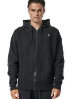 Body Action Fleece Zip-Up Hoodie Ανδρική Ζακέτα Κουκούλα 073424-01-Black