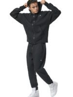 Body Action Fleece Zip-Up Hoodie Ανδρική Ζακέτα Κουκούλα 073424-01-Black - Image 3