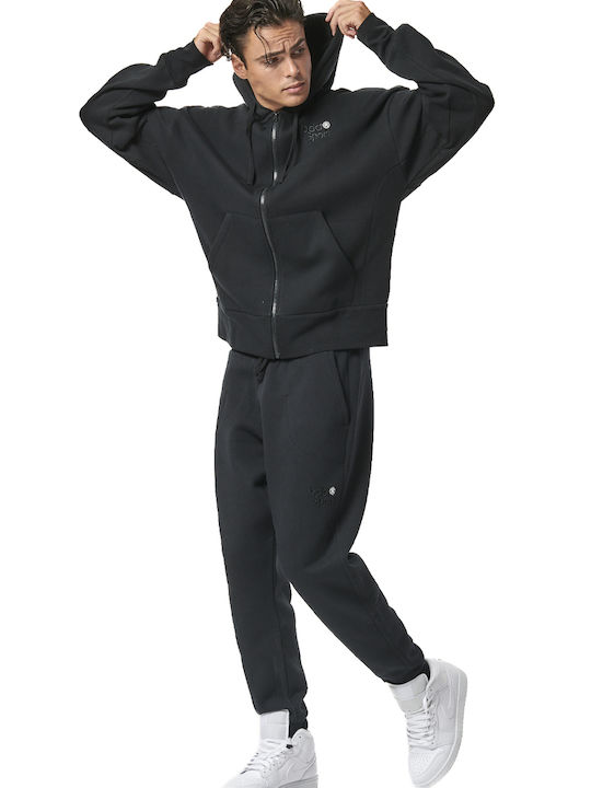 Body Action Fleece Zip-Up Hoodie Ανδρική Ζακέτα Κουκούλα 073424-01-Black - Image 3