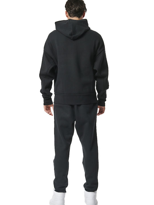 Body Action Fleece Zip-Up Hoodie Ανδρική Ζακέτα Κουκούλα 073424-01-Black - Image 4