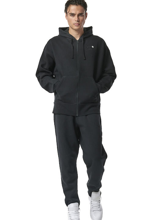 Body Action Fleece Zip-Up Hoodie Ανδρική Ζακέτα Κουκούλα 073424-01-Black - Image 5