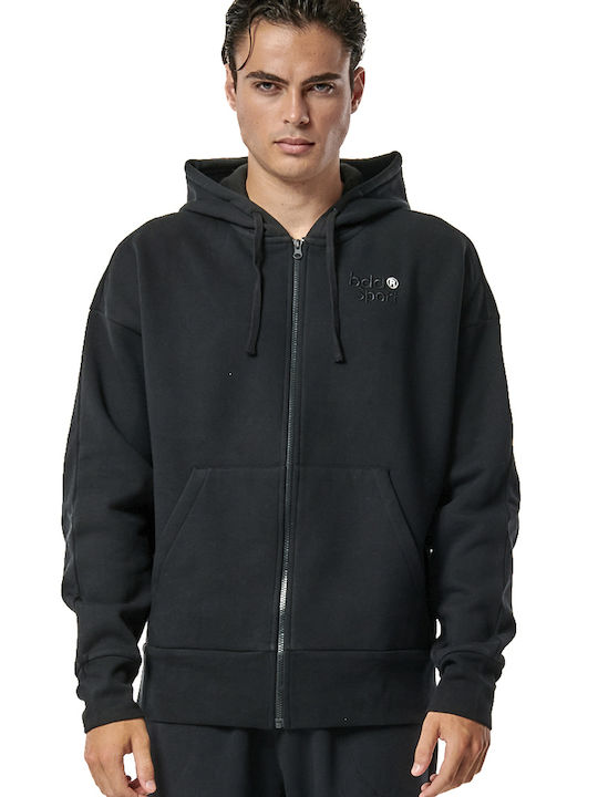 Body Action Fleece Zip-Up Hoodie Ανδρική Ζακέτα Κουκούλα 073424-01-Black - Image 1
