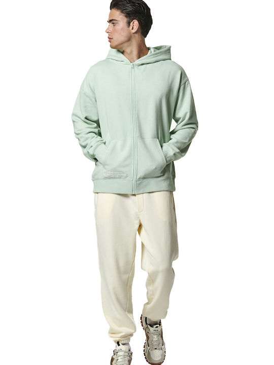 body_action_andriki_fouter_zaketa_me_koukoula_kai_tsepes_tirkouaz_073417_01.5 Body Action Zip-Up Hoodie Ανδρική Ζακέτα Κουκούλα 073417-01-Aqua Mint - Image 1