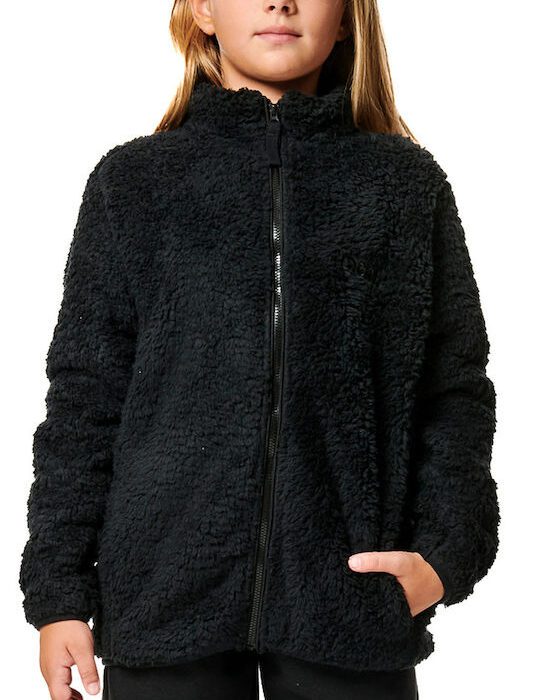 Body Action Fluffy Fleece Jacket Παιδική Ζακέτα Κορίτσι Σέρπα 072406-01-Black