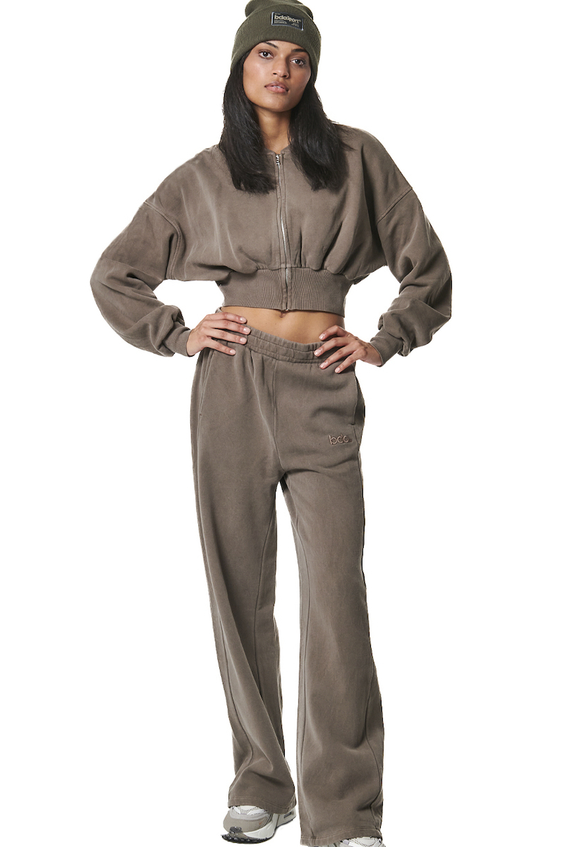 Body Action Faded Effect High Waist Joggers Γυναικείο Παντελόνι Φόρμας 021441-05E-Vintage Mokka - Image 1