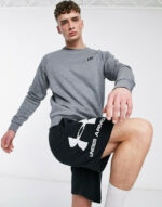 Under Armour Rival Fleece Crew Ανδρικό Φούτερ 1357096-012 - Image 9