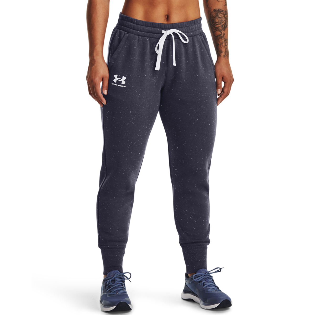 under_armour_rival_panteloni_gynaikeias_formas_me_lasticho_mov_fleece_1356416_558. Under Armour Rival Fleece Joggers Γυναικείο Παντελόνι Φόρμας 1356416-558 - Image 1