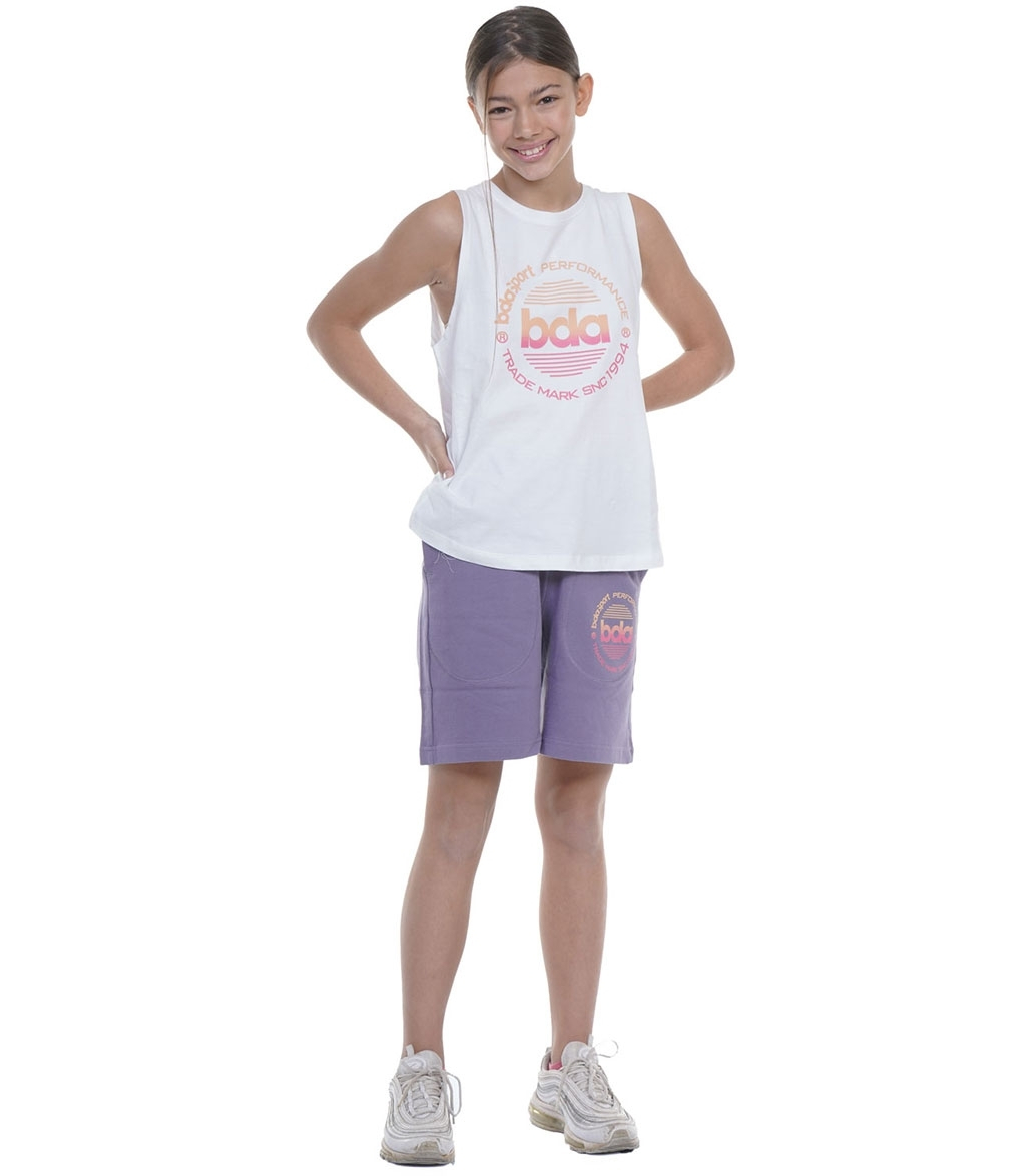 body_action_athlitiko_paidiko_sorts_vermouda_dark_purple_032201_13. Body Action French Terry Shorts Παιδικό Σορτς Κορίτσι 032201-13Β - Image 1