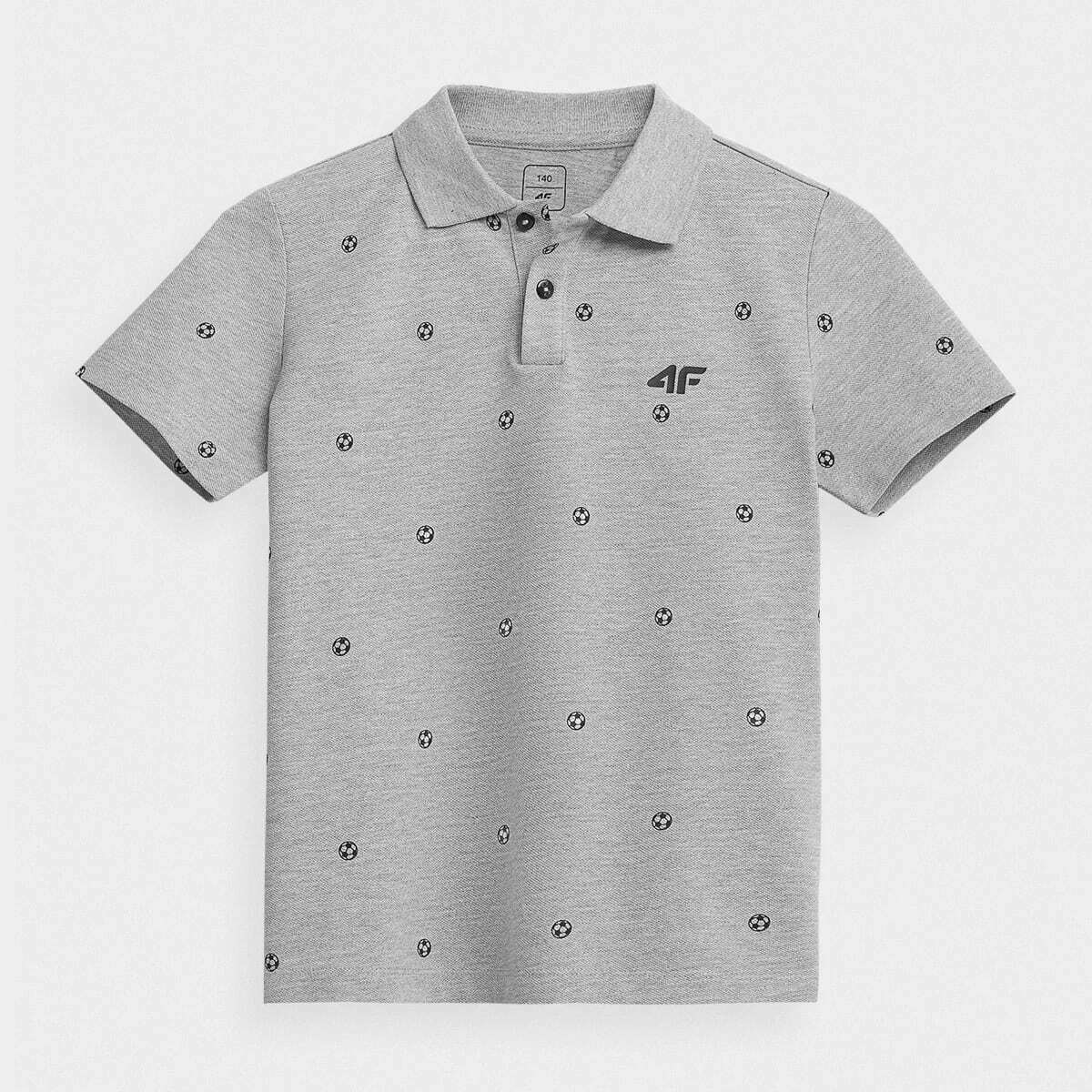 4f_paidiki_kalokairini_mplouza_kontomaniki_gia_agori_gri_hjl22_jtsm004_27m.5 4F Tennis Logo Polo Παιδικό Πόλο Αγόρι HJL22JTSM004-27M - Image 1