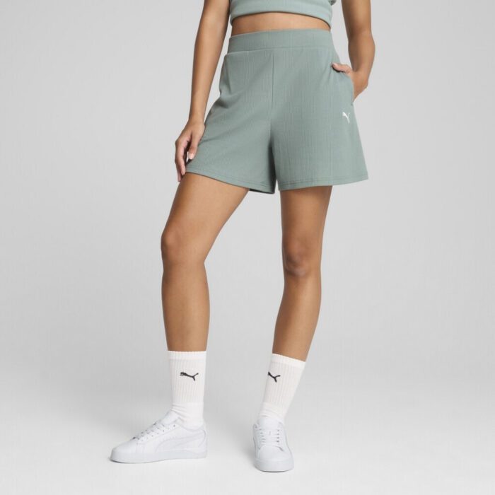 Puma ESS Elevated High-Rise Rib Shorts 5'' Γυναικείο Σορτς 685026-30