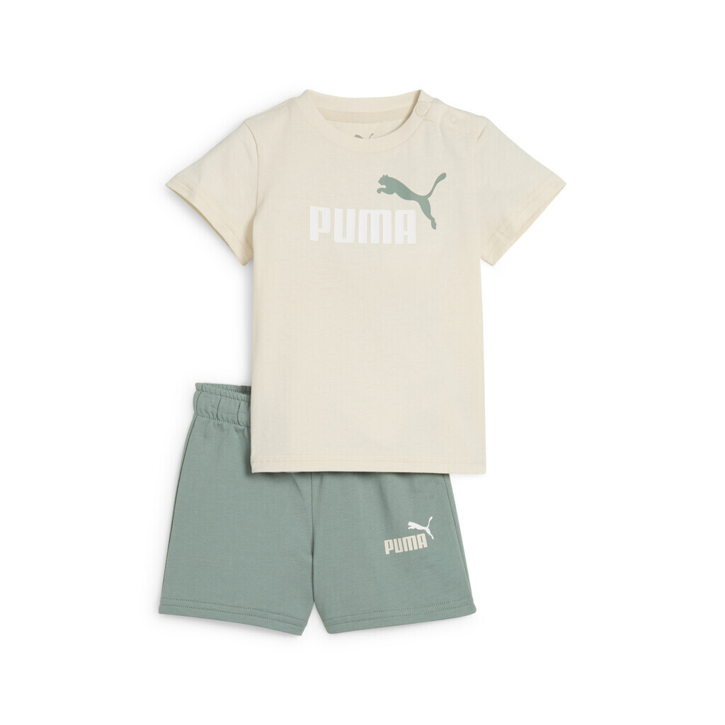 puma_paidiko_set_me_sorts_kalokairino_2tmch_mpez_686285_87. Puma Minicats ESS Tee and Shorts Infant Βρεφικό Σετ Αγόρι 686285-87 - Image 1