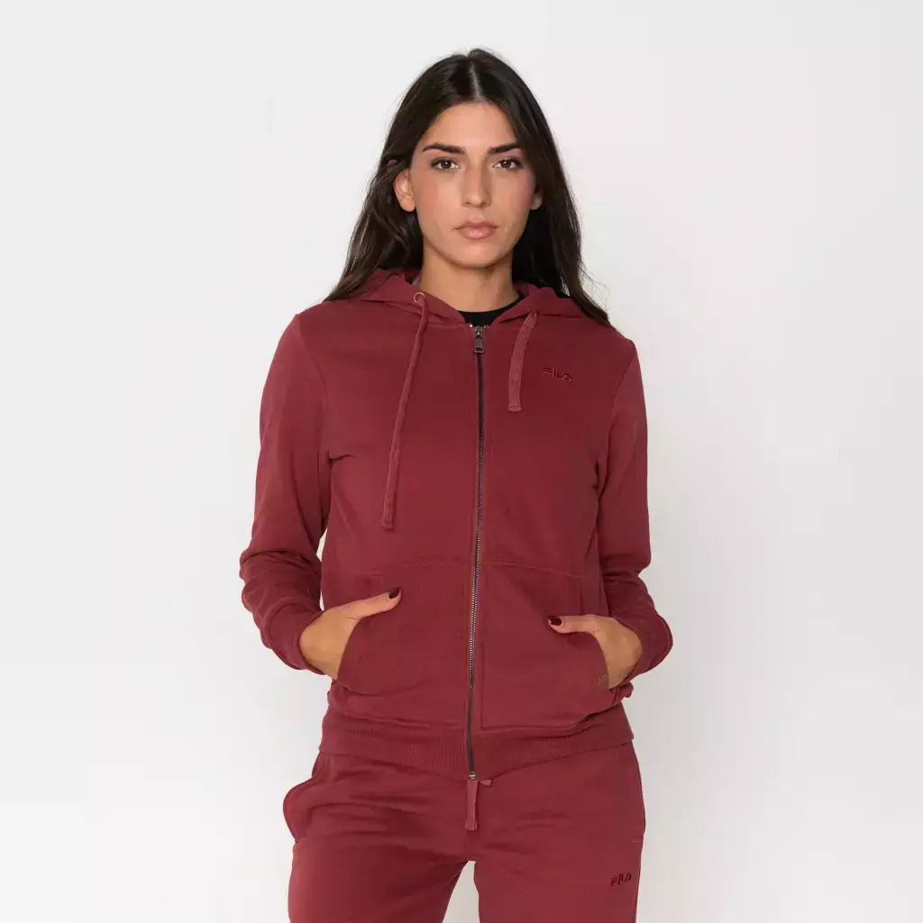 fila_joan_gynaikeia_zaketa_fouter_me_koukoula_mpornto_apjc0023_bordeau. Fila Hooded Jacket Joan Γυναικεία Ζακέτα με Κουκούλα APJC0023-BORDEAU - Image 1