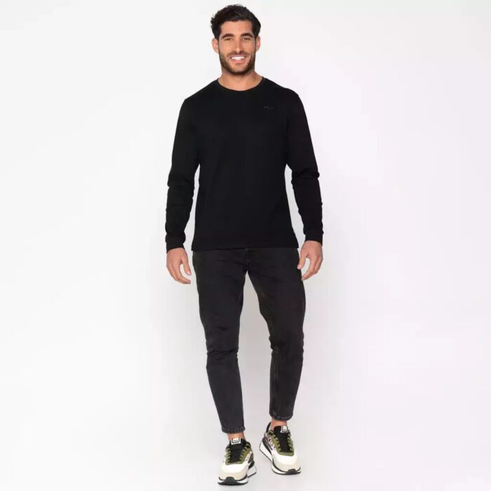 Fila Orlando Ανδρική Μπλούζα Μακρυμάνικη APJC0015-BLACK