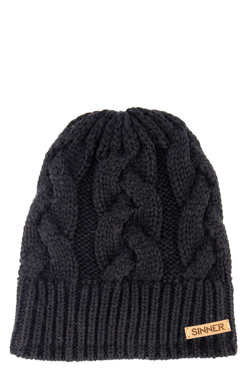sinner_beanie_skoufos_plektos_se_mayro_chroma_siwe_321_10_10. Sinner Cable Beanie Unisex Σκούφος SIWE-321-10-10 - Image 1