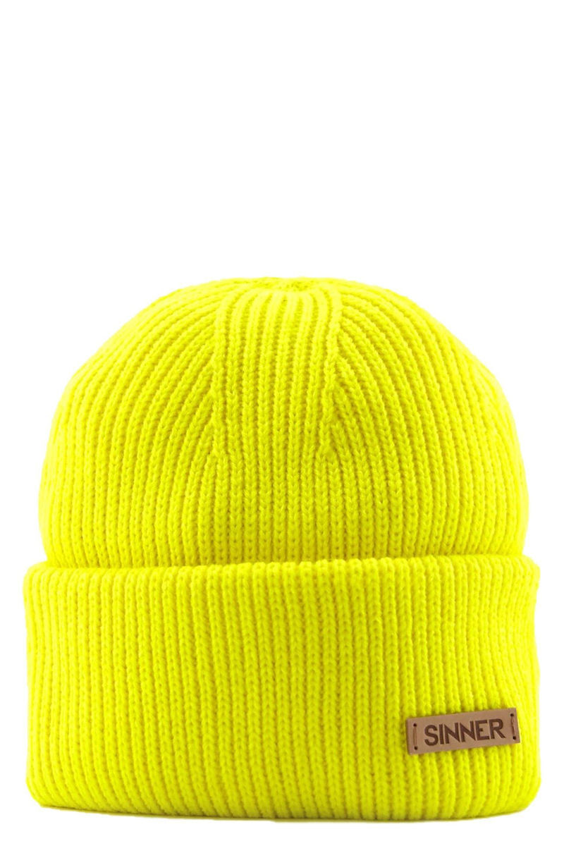 sinner_beanie_unisex_skoufos_plektos_se_kitrino_chroma_siwe_354_80_80. Sinner Beanie Unisex Σκούφος Πλεκτός SIWE-354-80-80 - Image 1