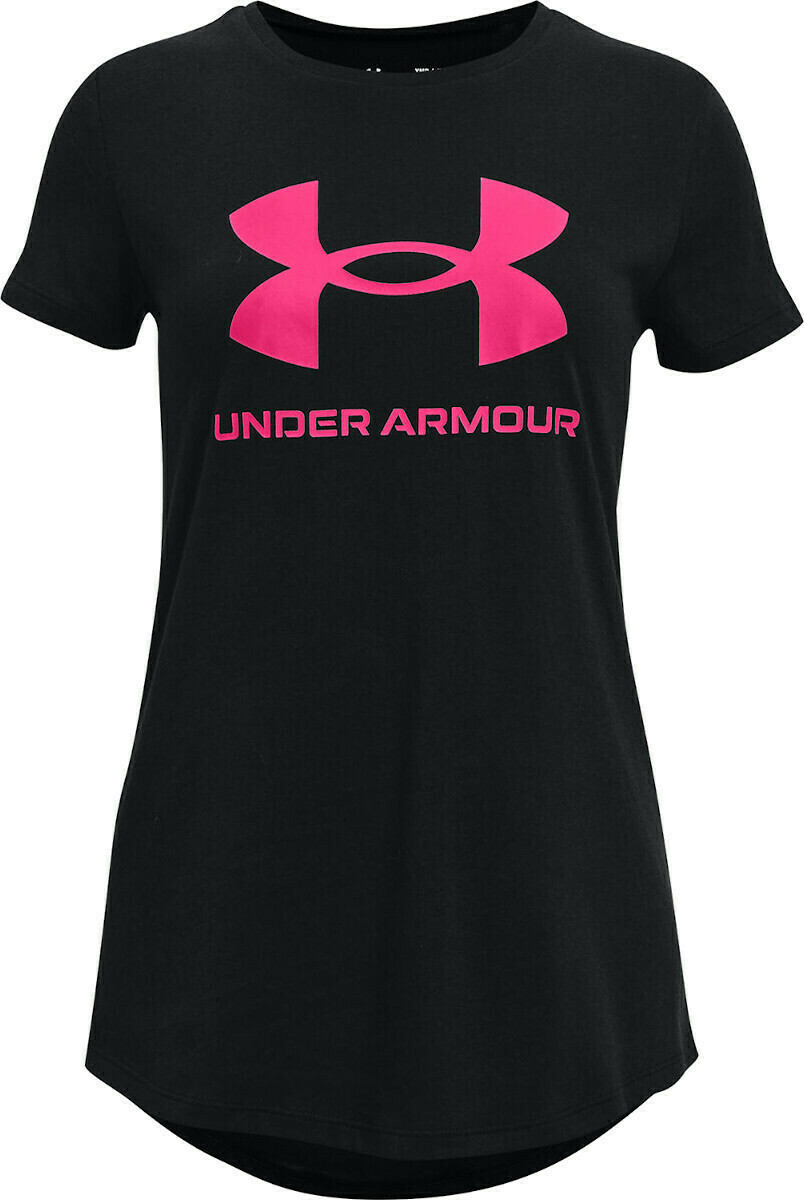 under_armour_paidiki_kalokairini_mplouza_kontomaniki_gia_koritsi_mayri_1361182_003. Under Armour Live Sportstyle Graphic Ss Παιδικό Κοντομάνικο Κορίτσι 1361182-003 - Image 1