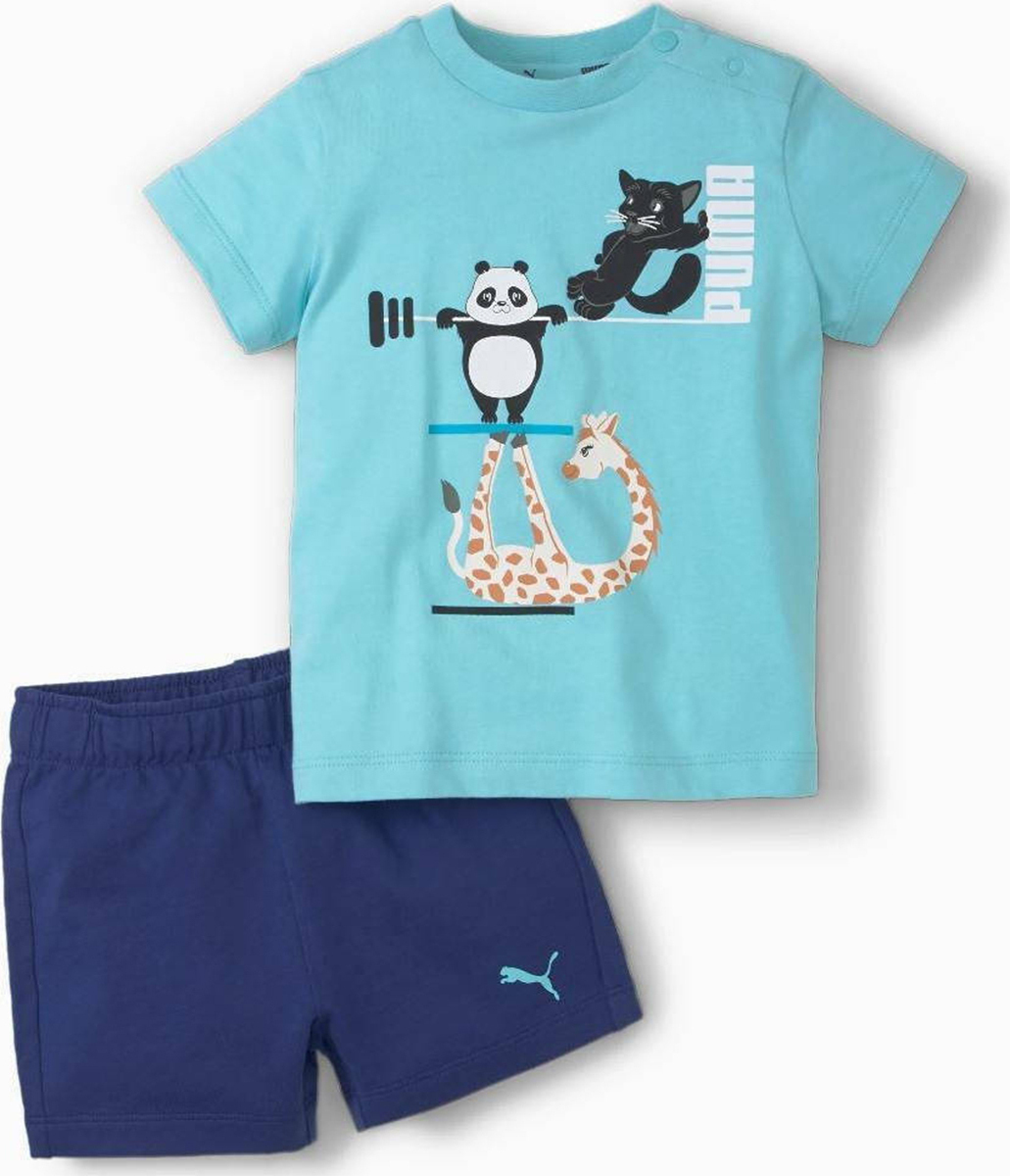puma_paidiko_set_me_sorts_kalokairino_gia_agori_2tmch_galazio_599815_49. Puma Paw Infants Set Παιδικό Σετ Κοντομάνικο Αγόρι 599815-49 - Image 1