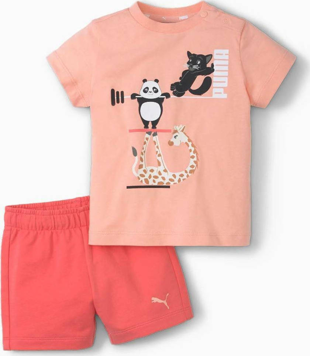 puma_paidiko_set_me_sorts_kalokairino_gia_koritsi_2tmch_roz_599815_26. Puma Paw Infants Set Βρεφικό Σετ Κοντομάνικο Κορίτσι 599815-26 - Image 1