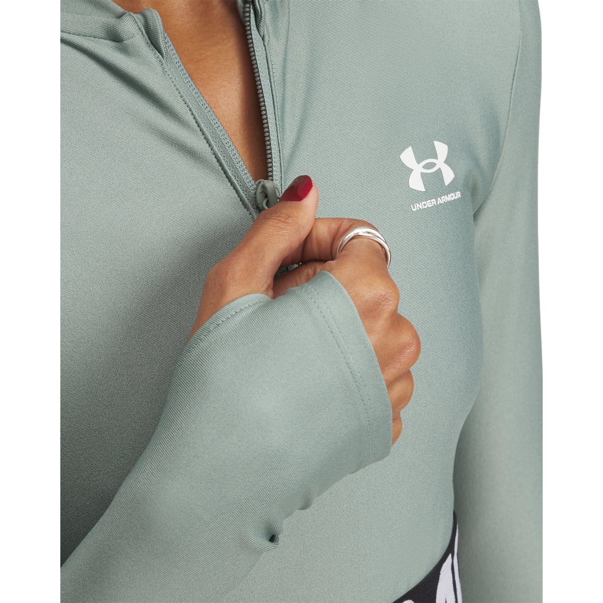 Under Armour Heat Gear Rid 1/4 Zip LS Γυναικεία Μακρυμάνικη Μπλούζα 1388692-348 - Image 3