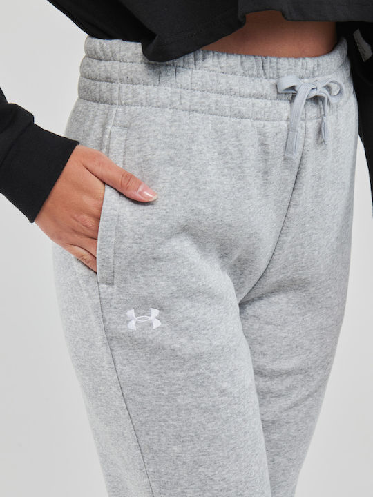 Under Armour Rival Fleece Jogger Γυναικείο Παντελόνι Φόρμας με Λάστιχο  1379438-012 - Image 6