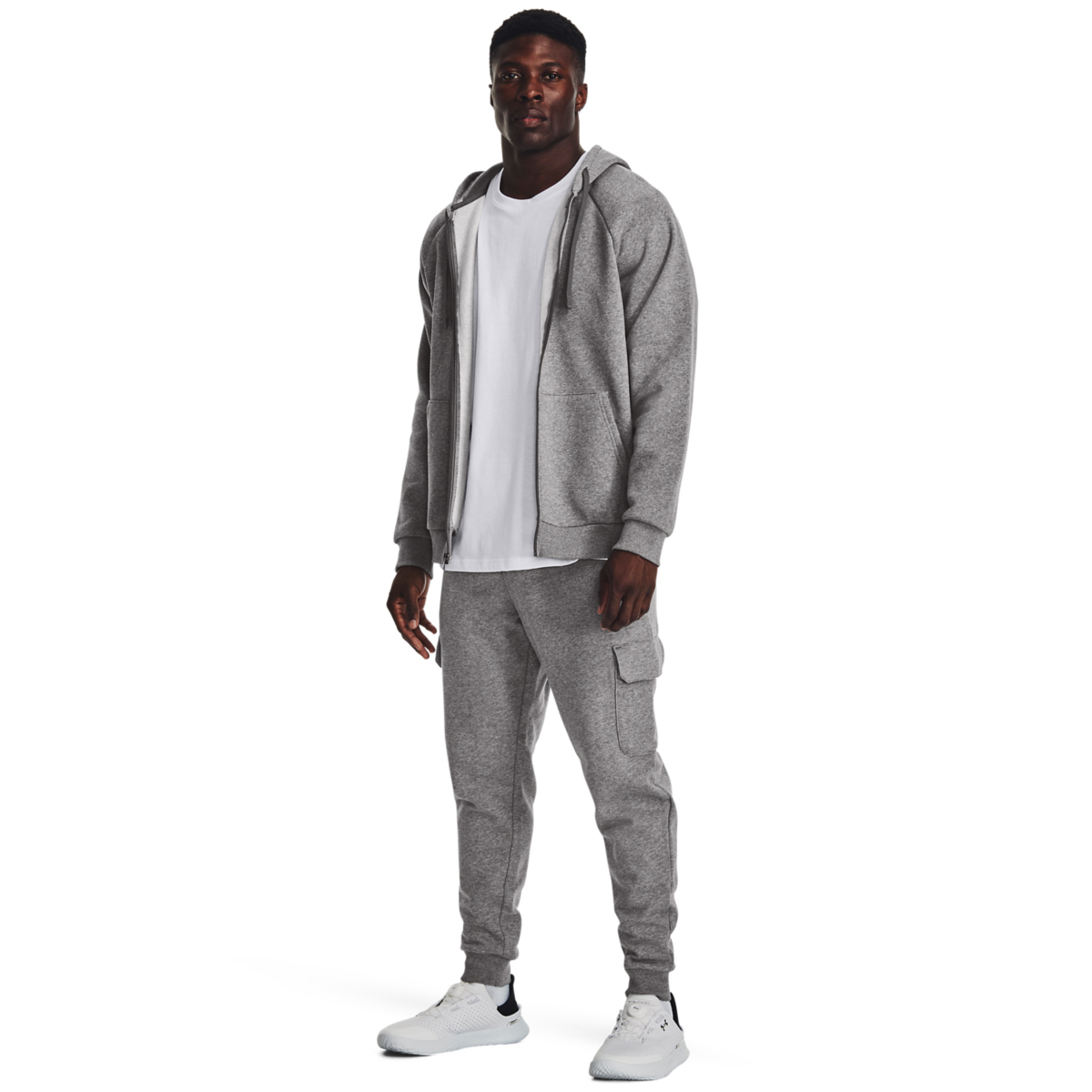 Under Armour Rival Fleece Cargo Jogger Ανδρικό Παντελόνι Φόρμας Με Πλαινή Τσέπη 1382134-026 - Image 4