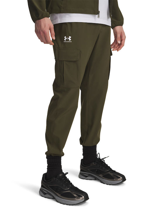 under_armour_panteloni_cargo_prasino_1386558_308.1 Under Armour Vibe Woven Cargo Pants Ανδρικό Παντελόνι Φόρμας 1386558-308 - Image 1