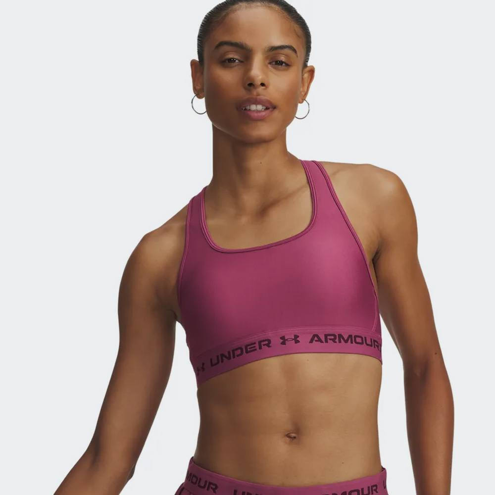 under_armour_crossback_mid_bra_gynaikeio_mpoustaki_fouxia_me_ependysi_1361034_659. Under Armour Crossback Mid Bra Γυναικείο Μπούστο 1361034-659 - Image 1