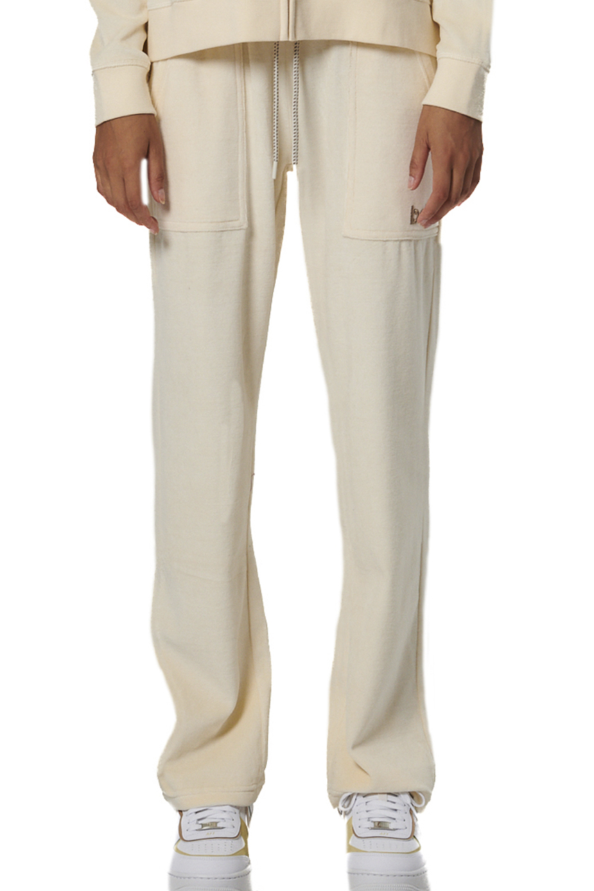 021533-01-BIRCH CREAM-2 Body Action Basic Velour Pants Γυναικείο Παντελόνι Φόρμας 021533-05 - Image 1
