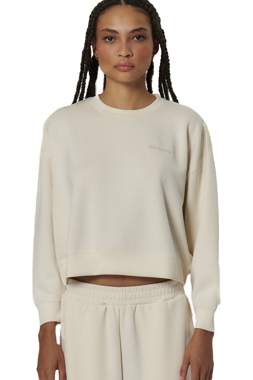 061527-01-SALT ECRU Body Action Modal Crop Sweatshirt Γυναικείο Φούτερ 061527-05 - Image 1